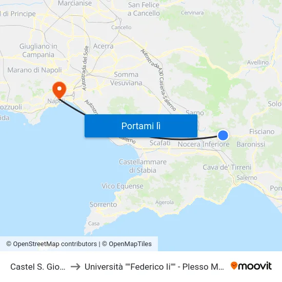 Castel S. Giorgio FS to Università ""Federico Ii"" - Plesso Mezzocannone 8 map