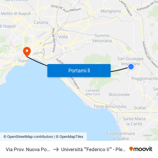 Via Prov. Nuova Poggiomarino, 26 to Università ""Federico Ii"" - Plesso Mezzocannone 8 map