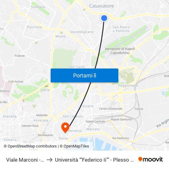 Viale Marconi - Civ. 120 to Università ""Federico Ii"" - Plesso Mezzocannone 8 map