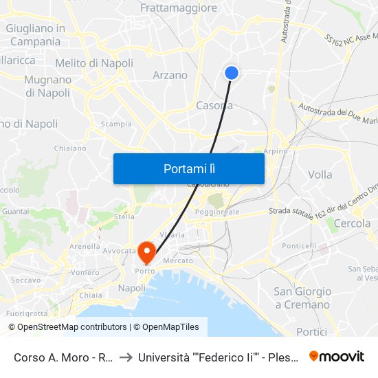 Corso A. Moro - Rif. Terminale to Università ""Federico Ii"" - Plesso Mezzocannone 8 map