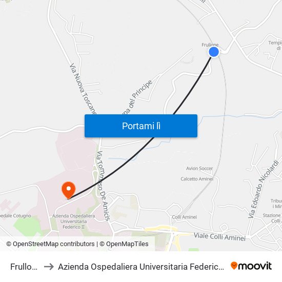 Frullone to Azienda Ospedaliera Universitaria Federico II map