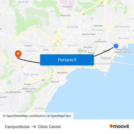 Campodisola to Clinic Center map