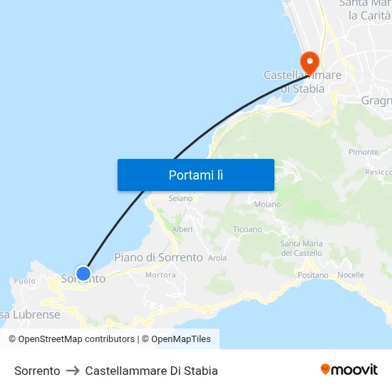 Sorrento to Castellammare Di Stabia map