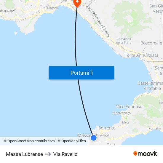 Massa Lubrense to Via Ravello map
