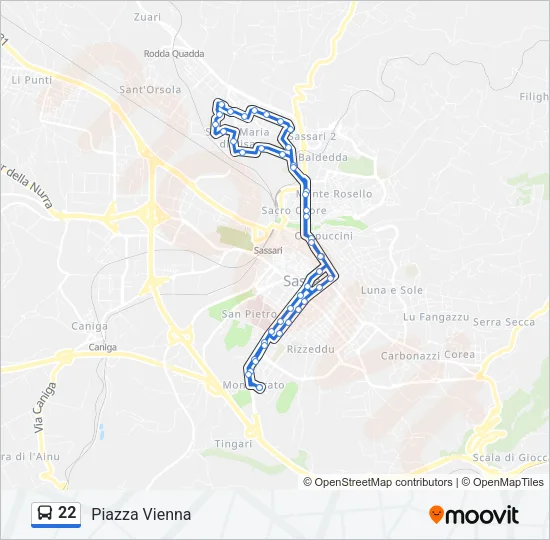 22 Bus Line Map
