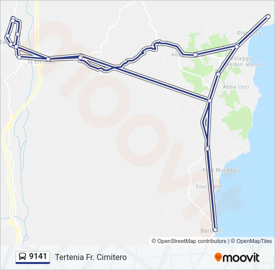 9141 Bus Line Map