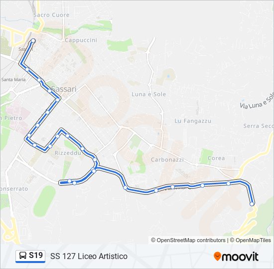 Percorso linea bus S19