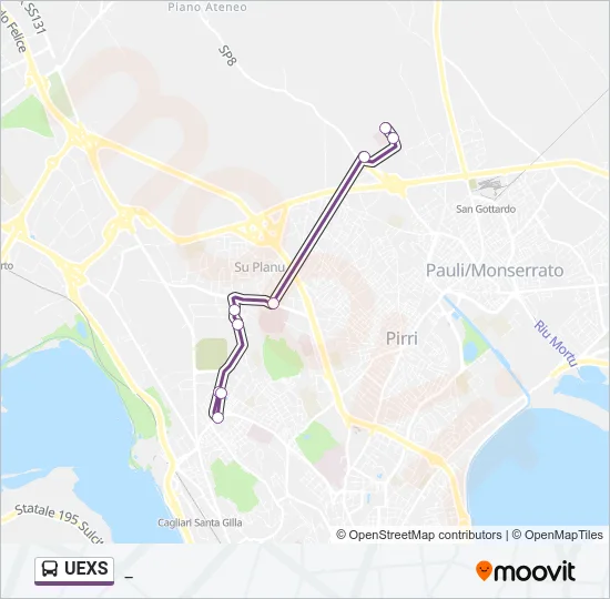 Percorso linea bus UEXS
