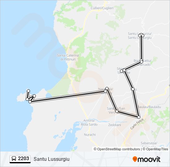 Percorso linea bus 2203