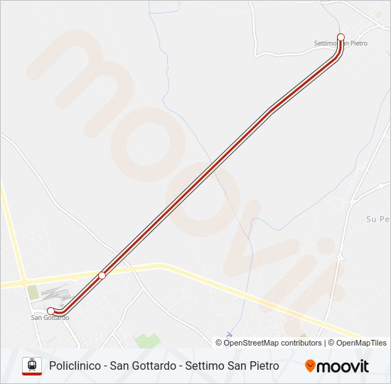 Percorso linea tram METROCA 2