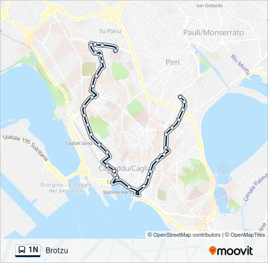 1N Bus Line Map