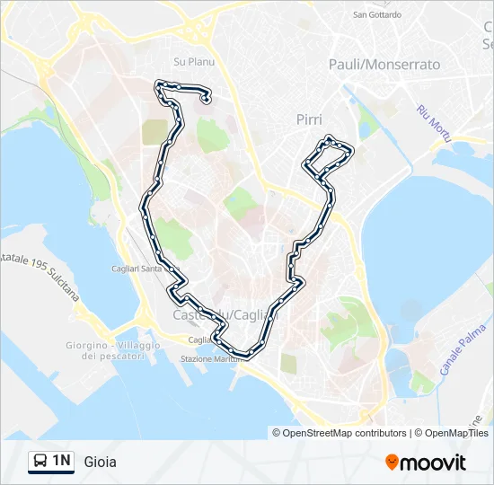 1N Bus Line Map