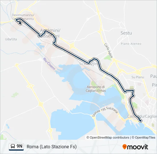 9N Bus Line Map