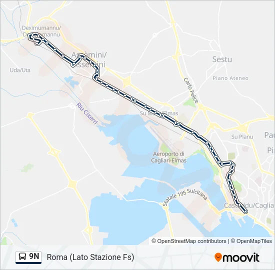 9N Bus Line Map