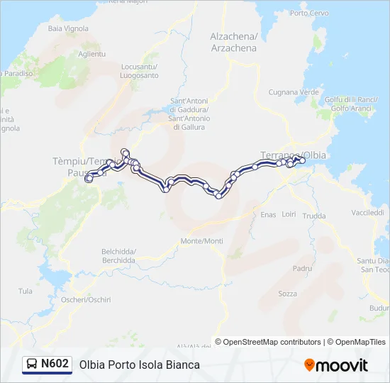 N602 Bus Line Map
