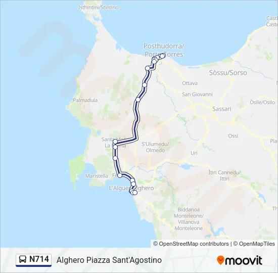 N714 Bus Line Map