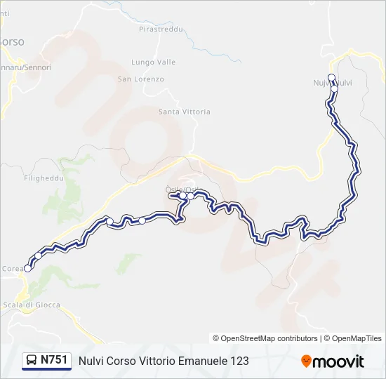 N751 Bus Line Map