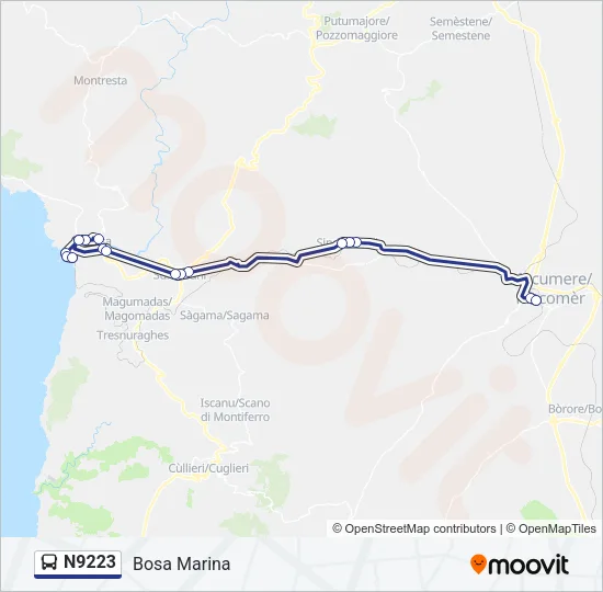 N9223 Bus Line Map