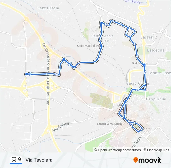 9 Bus Line Map