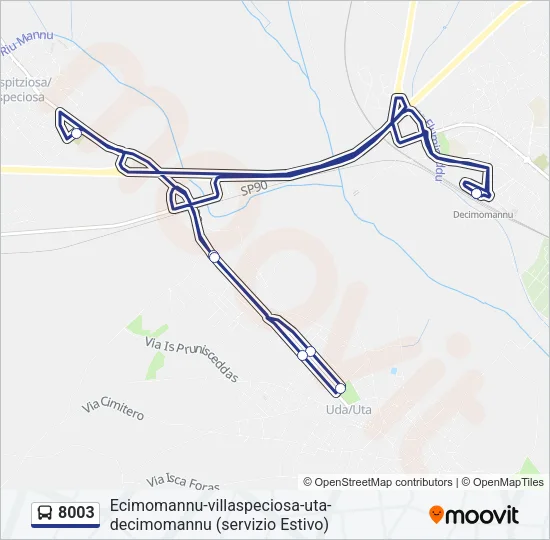 8003 Bus Line Map