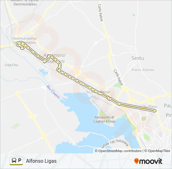 P Bus Line Map