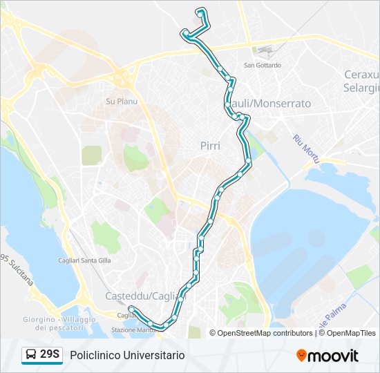 Percorso linea bus 29S