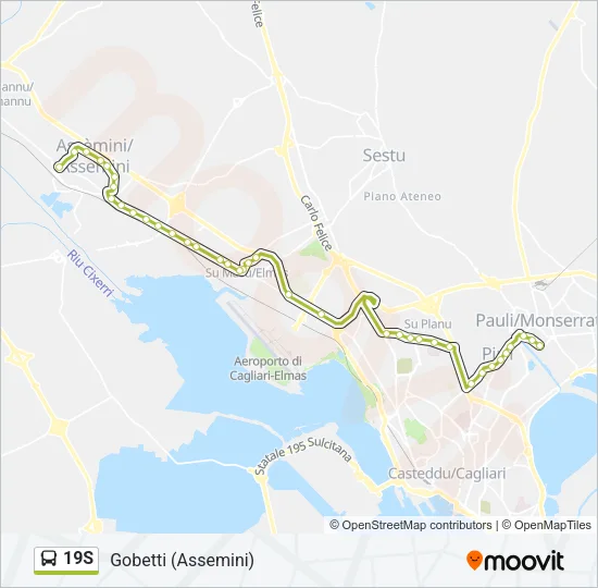 19S Bus Line Map