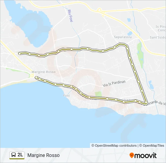 Percorso linea bus 2L