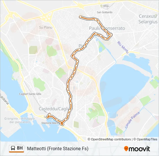 8H Bus Line Map