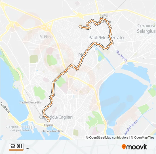 Percorso linea bus 8H