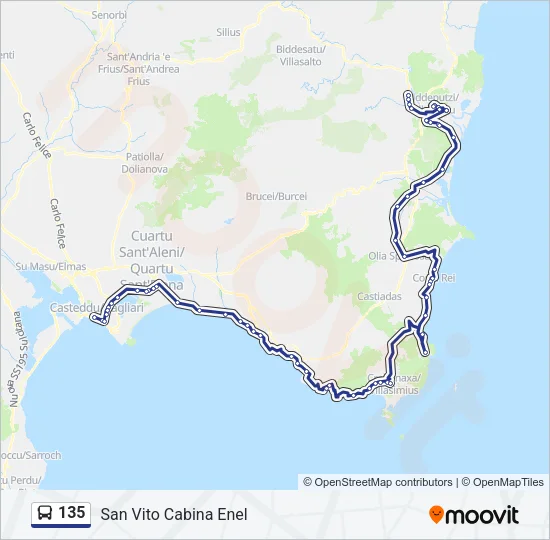135 Bus Line Map