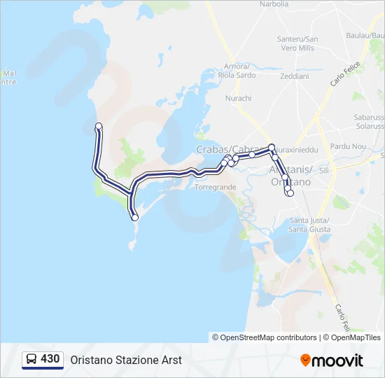 430 Bus Line Map