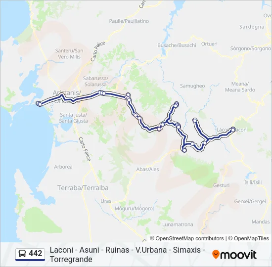 442 Bus Line Map