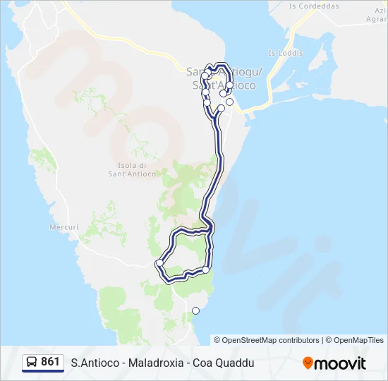861 Bus Line Map