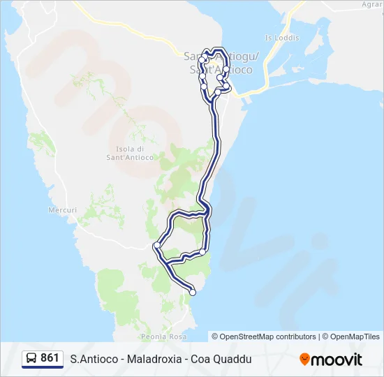 861 Bus Line Map