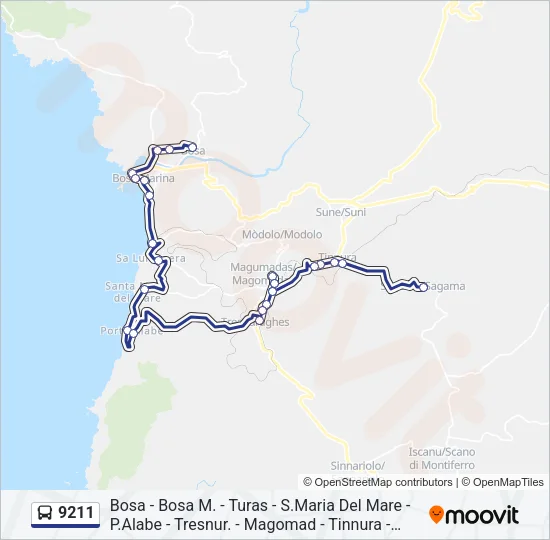 9211 Bus Line Map