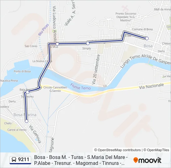 9211 Bus Line Map