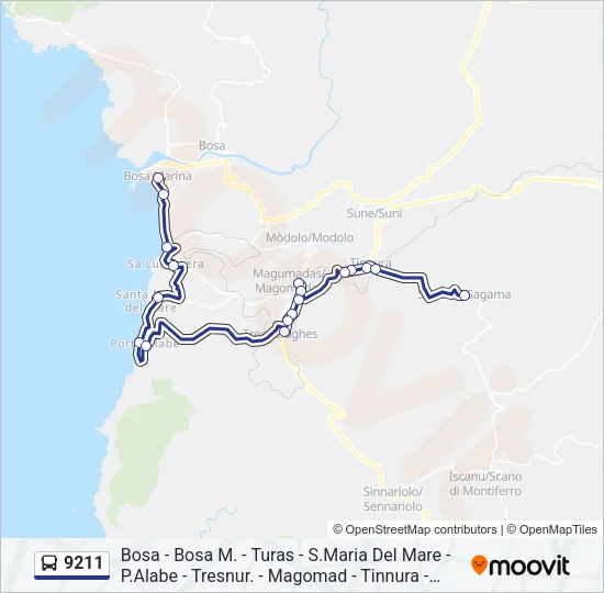 9211 Bus Line Map