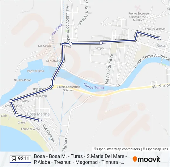 9211 Bus Line Map