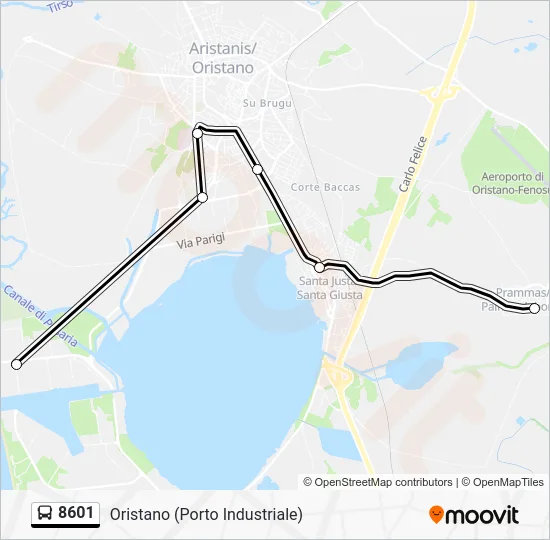 Percorso linea bus 8601