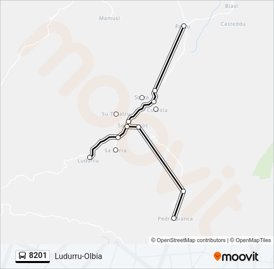 Percorso linea bus 8201