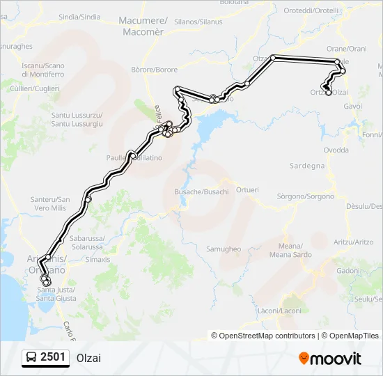 2501 Bus Line Map