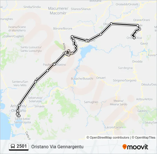 2501 Bus Line Map