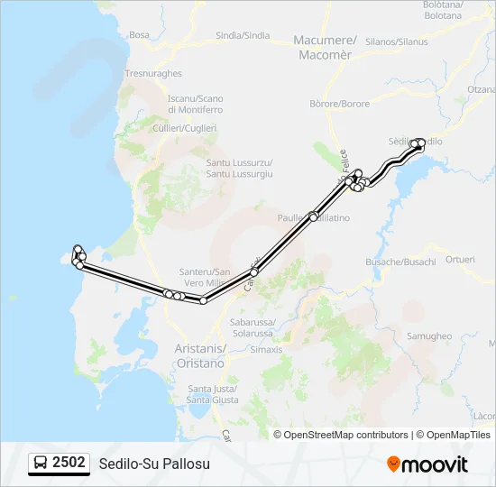 2502 Bus Line Map