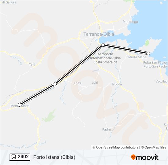 Percorso linea bus 2802
