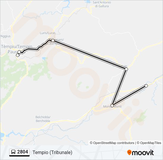 Percorso linea bus 2804