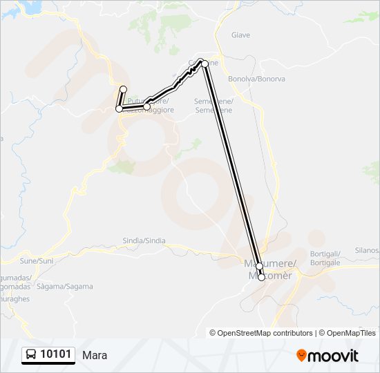 Percorso linea bus 10101
