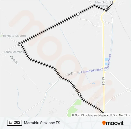202 Bus Line Map