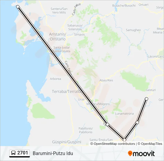 Percorso linea bus 2701