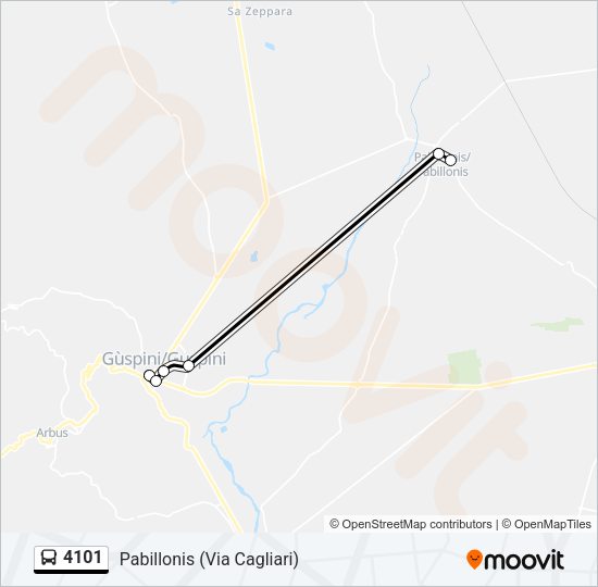Percorso linea bus 4101